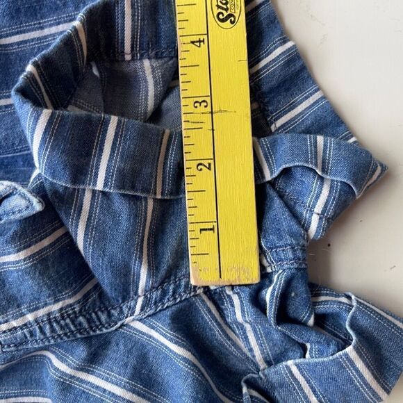 American Eagle Outfitters Striped Cotton Paperbag Shorts Blue White 8 - Picture 9 of 9